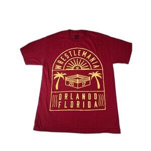 Wrestlemania I Was There Orlando Florida 2017 Men's Red Shirt Size Medium